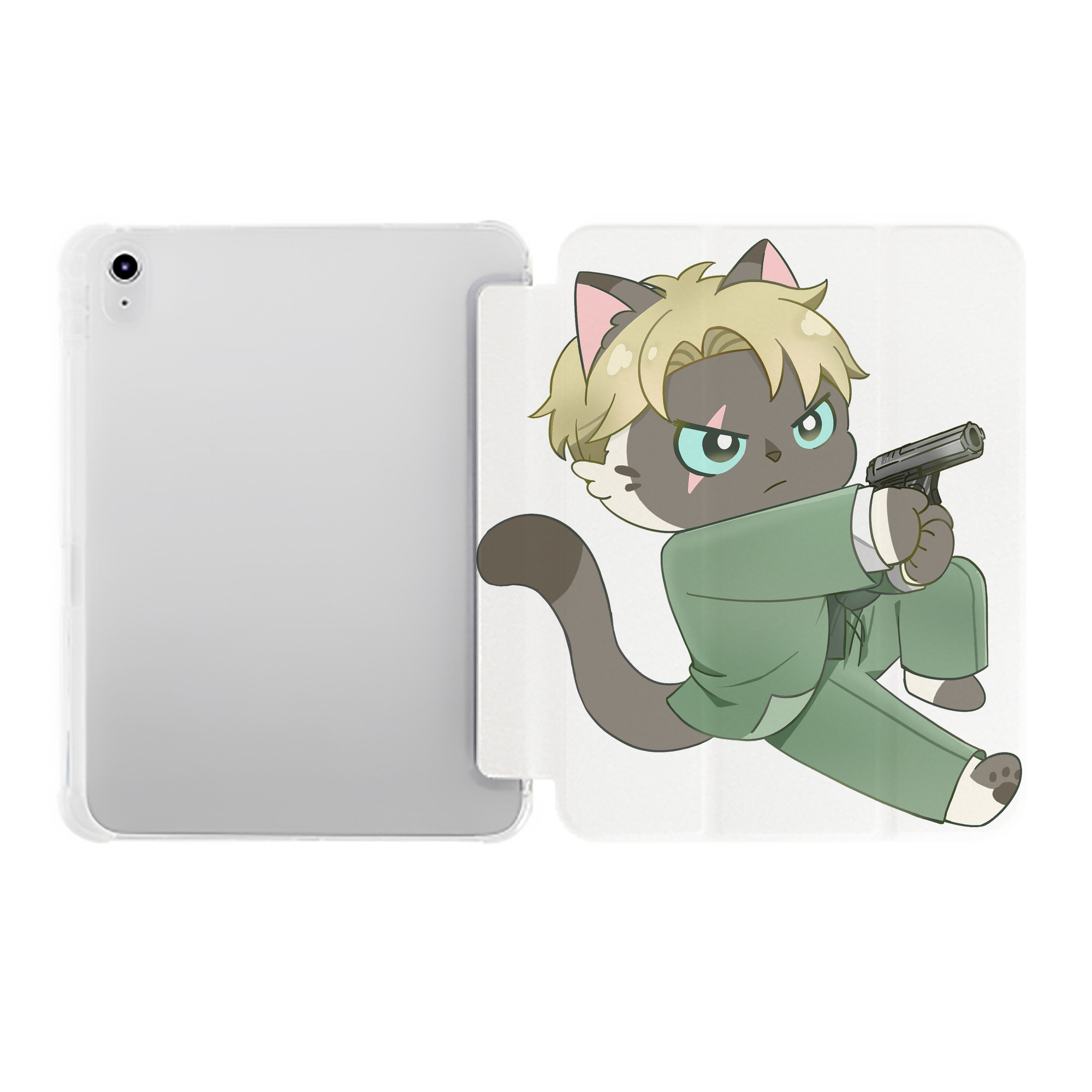 （画像用） SPY×FAMILY间谍家家酒 IPad ケース ペン収納付き 三つ折りスタンド PUレザー×シリコン 対応機種9.5/10.5/10.9インチ